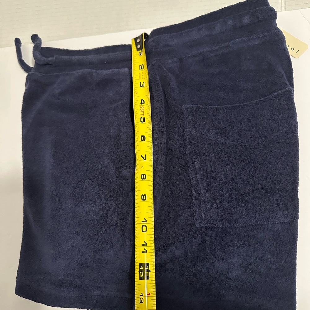Kensington Navy Blue Towel Terry Long Sleeve sweatshirt and shorts set - Picture 14 of 14